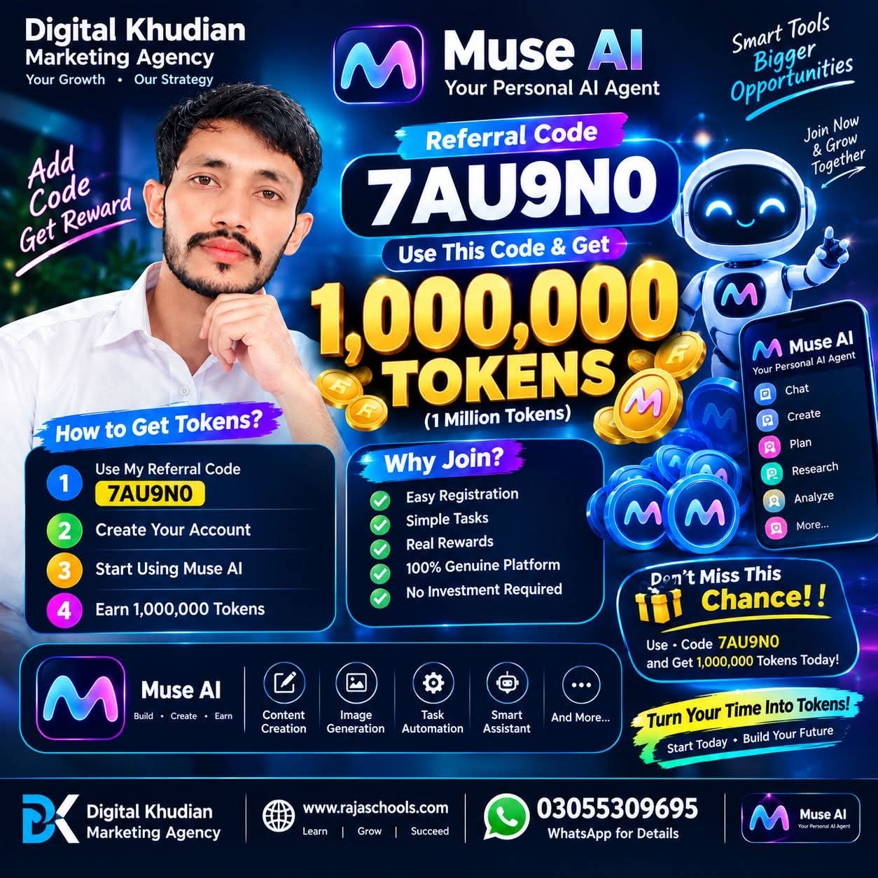 Muse AI Referral Code 7AU9N0 – Digital Khudian, Khudian Khas, Kasur