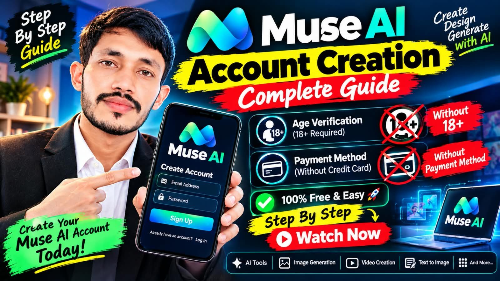 Muse AI Account Kaise Banayen – Official Free Method thumbnail – Raja School